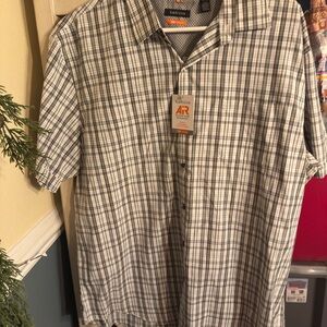 Van Heusen Men's Gray and White Checkered Shirt